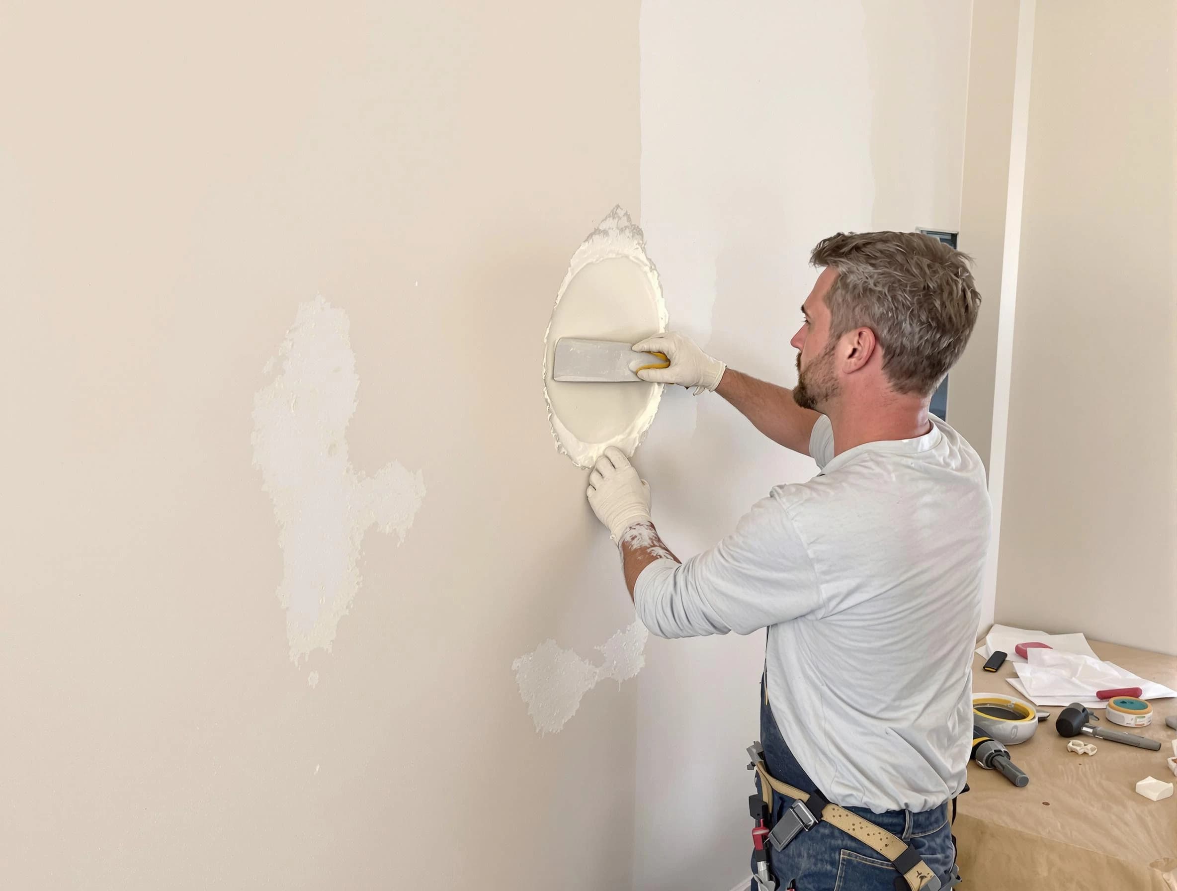 Surprise House Painters technician patching a drywall hole in Surprise, AZ