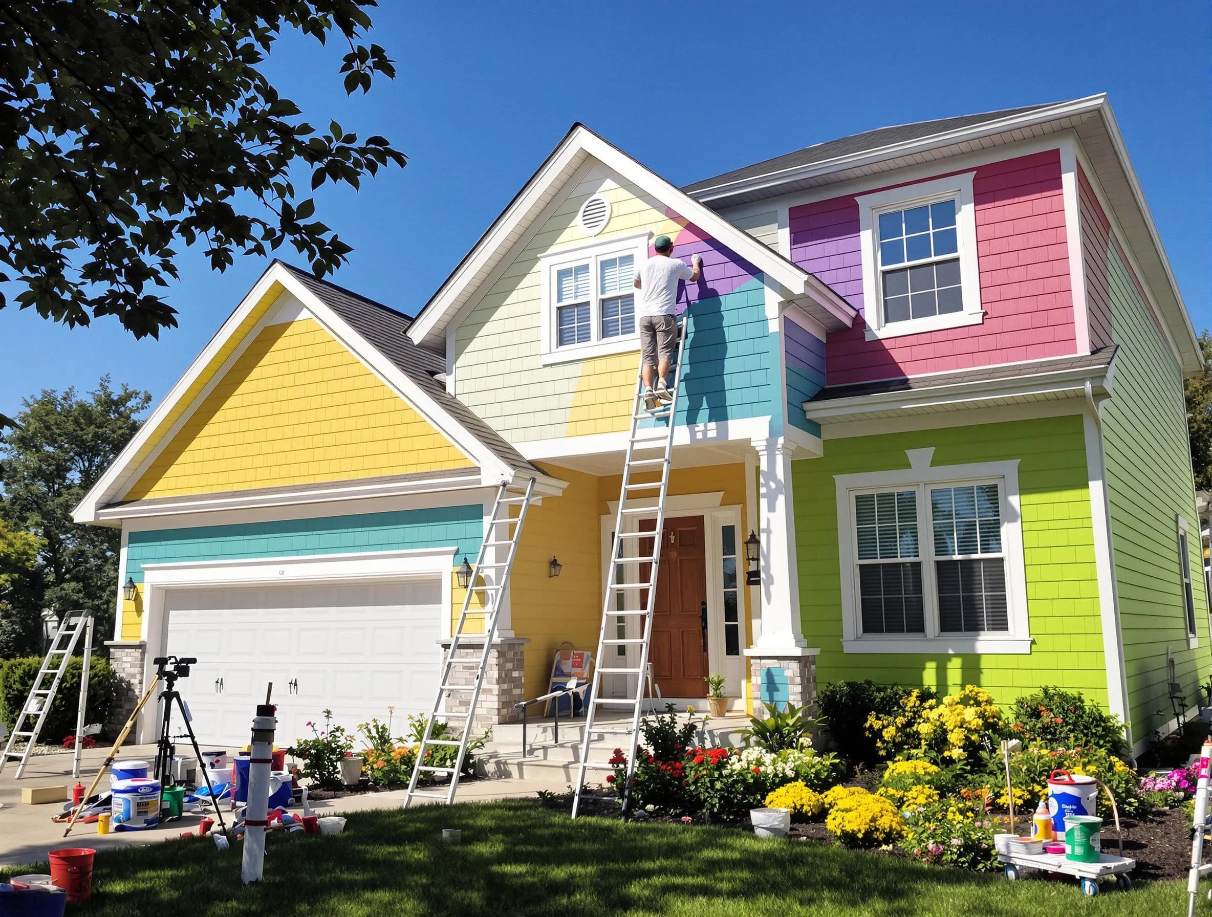 Surprise House Painters professionals painting a home exterior in Surprise, AZ