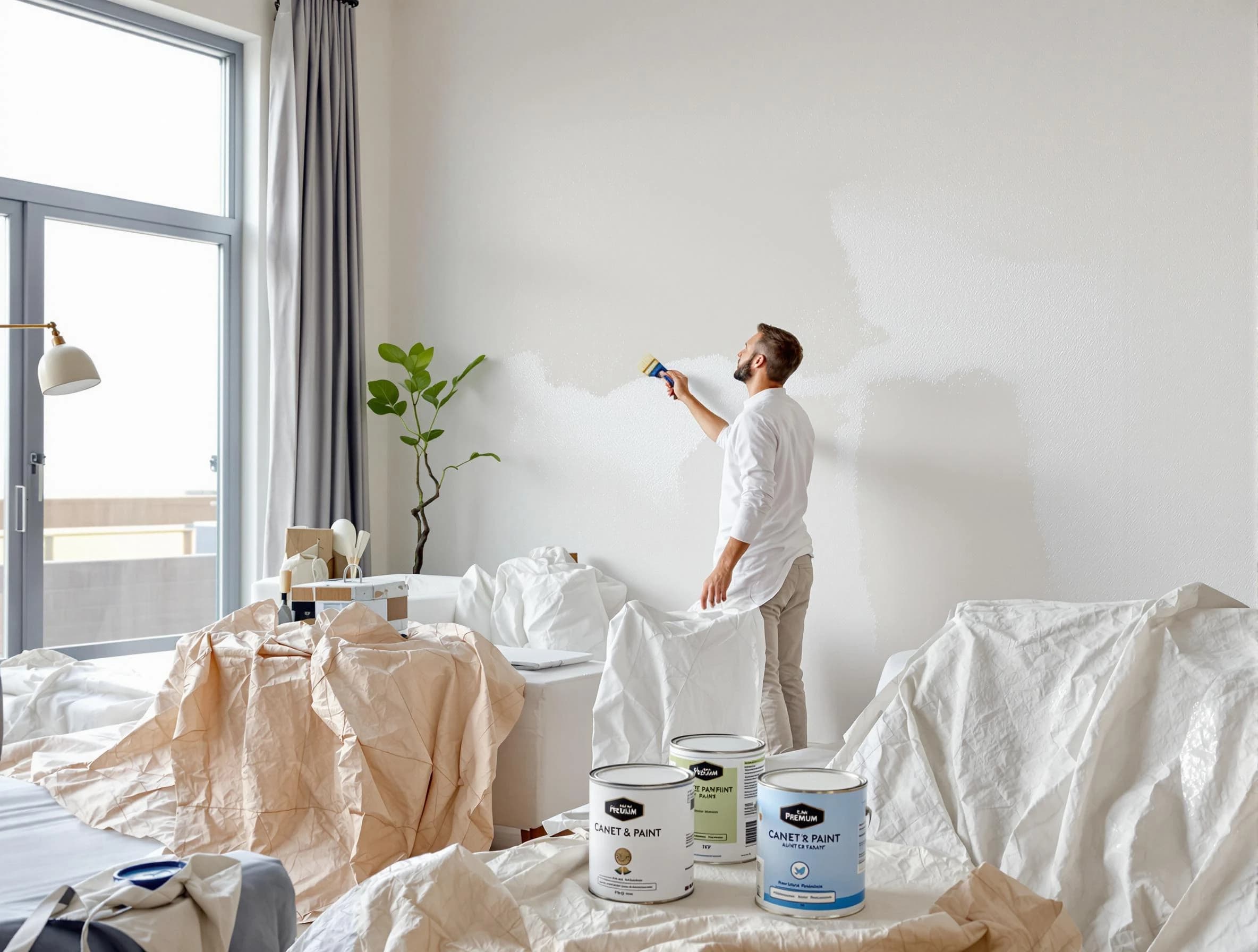 Surprise House Painters team carefully painting an interior wall in Surprise, AZ
